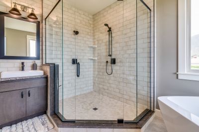 Sleek Black Framed Shower